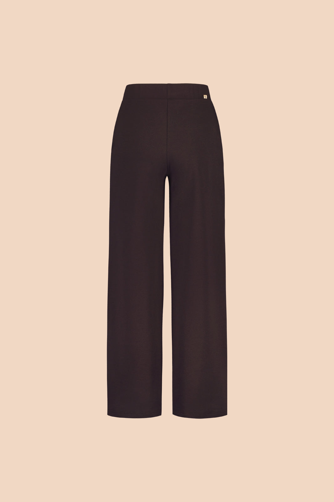 Naisten ruskeat leveälahkeiset täyspitkät housut