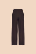 Naisten ruskeat leveälahkeiset täyspitkät housut