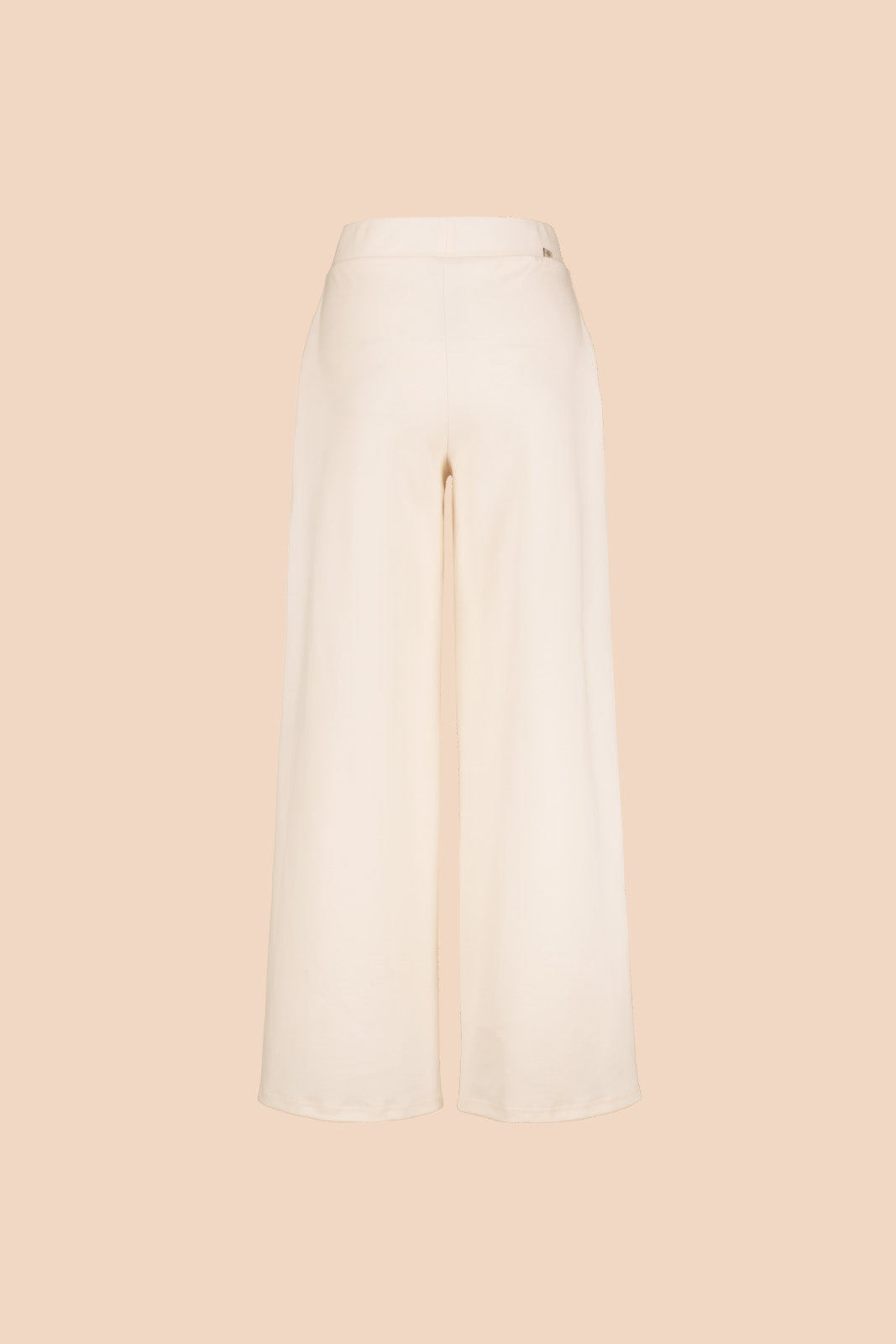 Naisten kermanvalkoiset leveät pitkälahkeiset housut