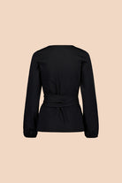 Naisten musta puuvillakietaisupaita