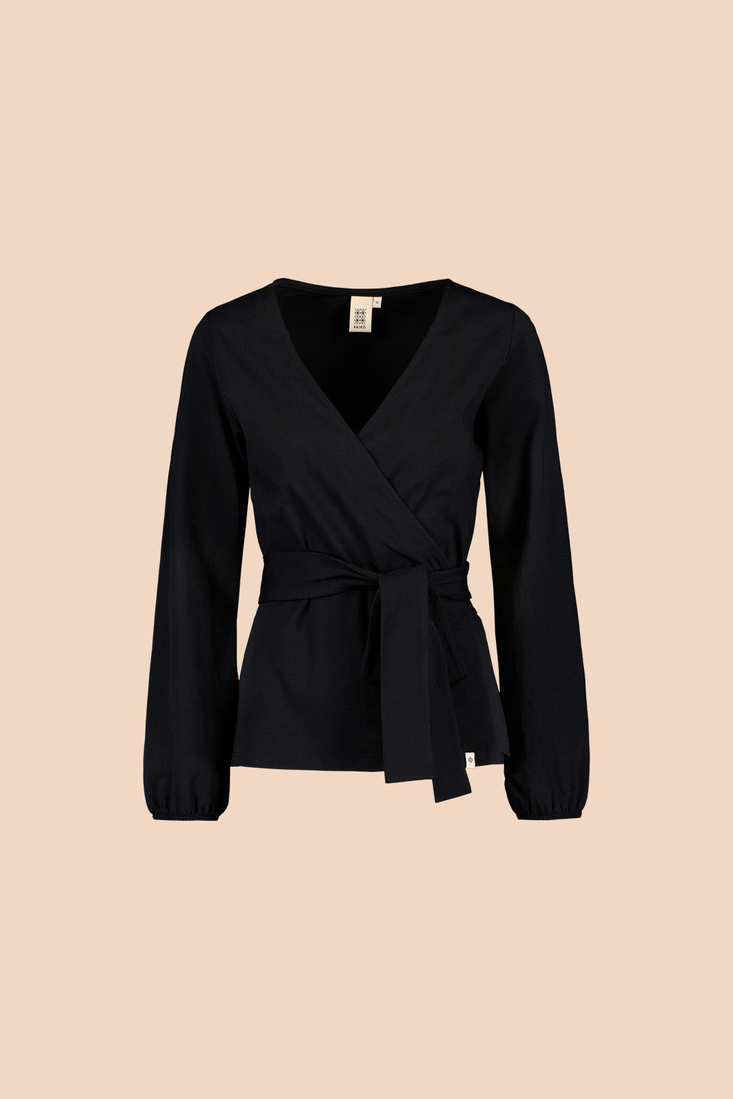 Naisten musta puuvillakietaisupaita