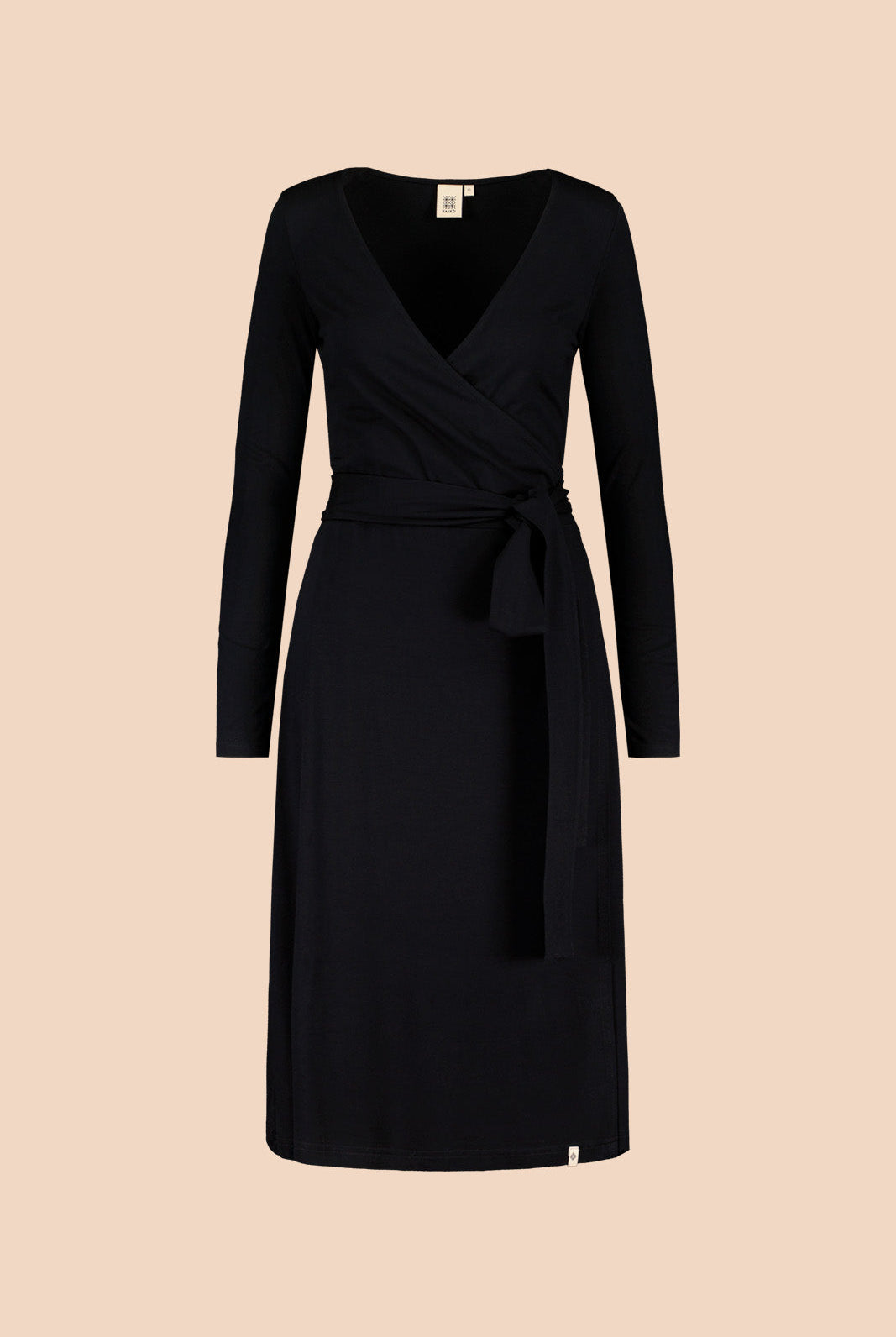 Naisten musta viskoositrikoomekko