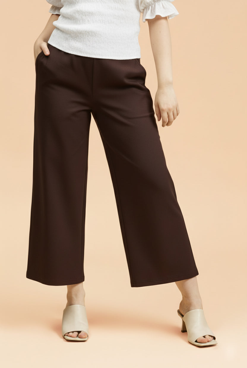 Naisten ruskeat culottes-housut
