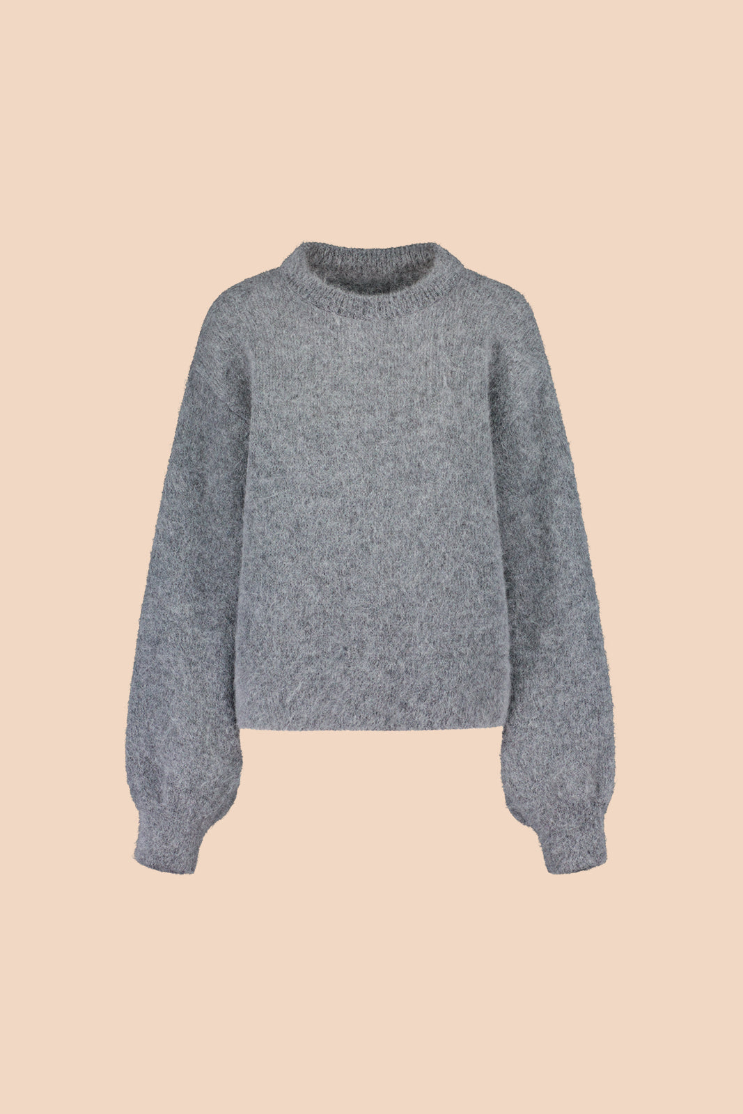 Naisten harmaa alpakka-mohair-neulepaita