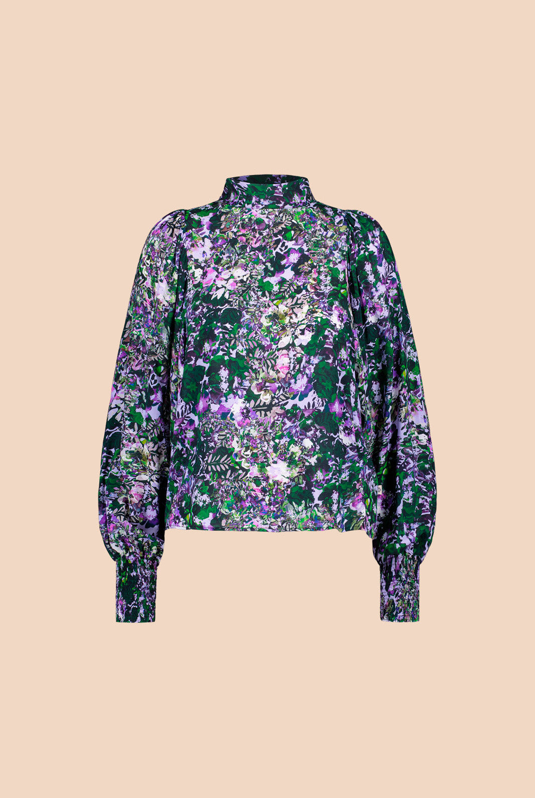 Naisten liilan ja vihreän sävyinen paita