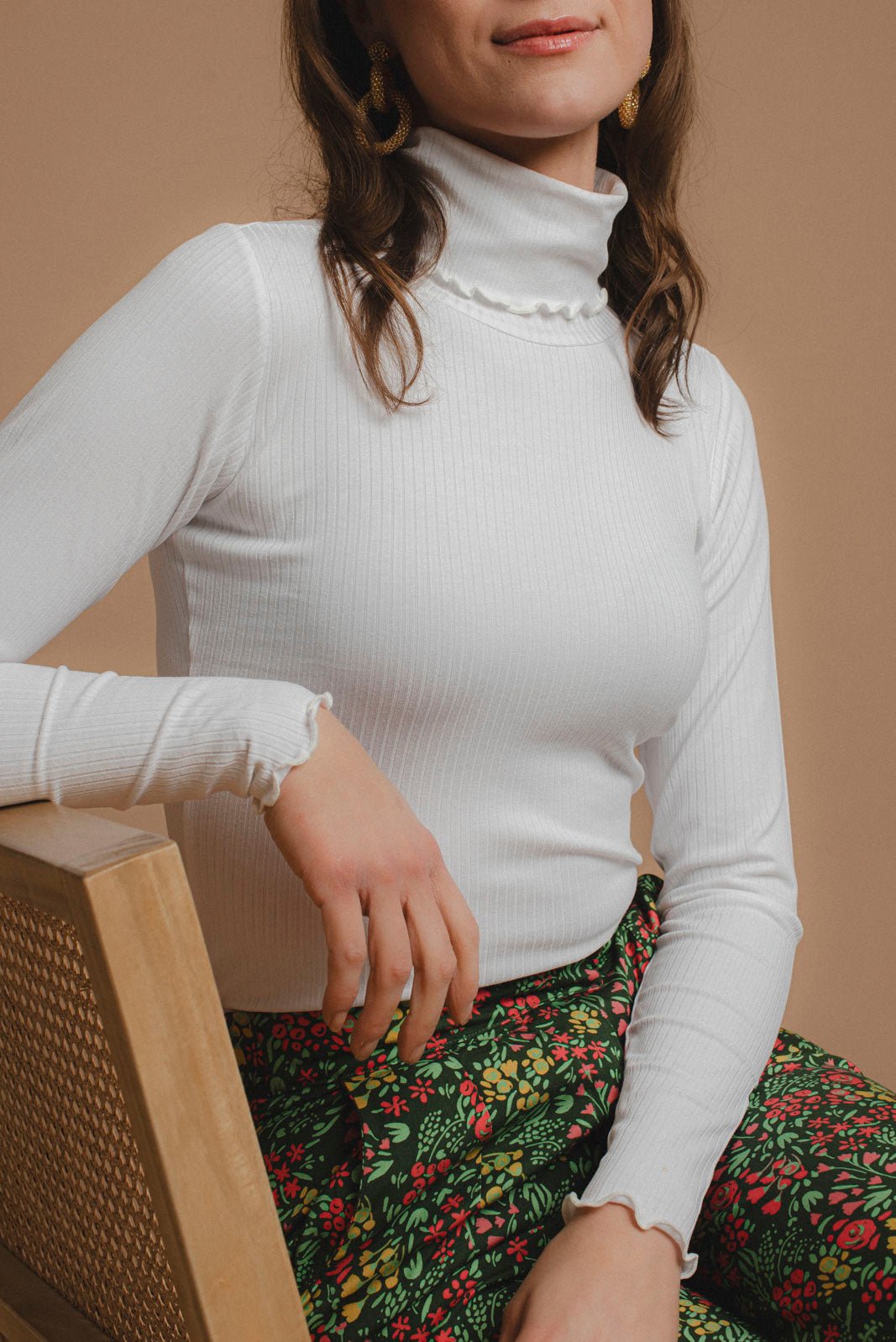 Rib Top & Rollneck -pakkaus, White - Kaiko Clothing Company Oy