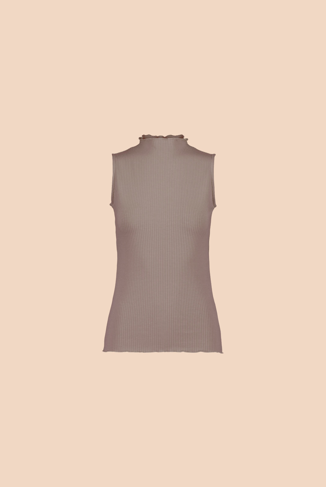 Naisten ruskea puuvillainen ribbitoppi