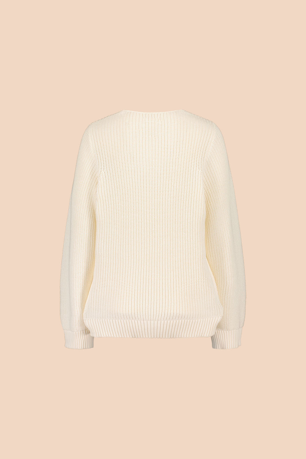 Naisten luonnonvalkoinen puuvillaneule