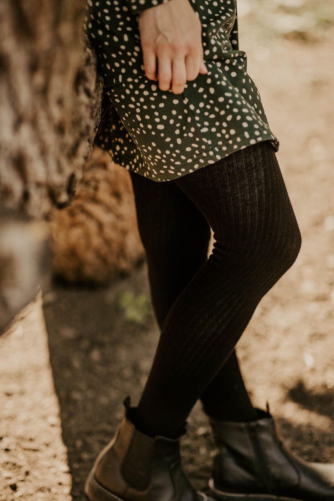 Naisten mustat puuvillaiset sukkahousut