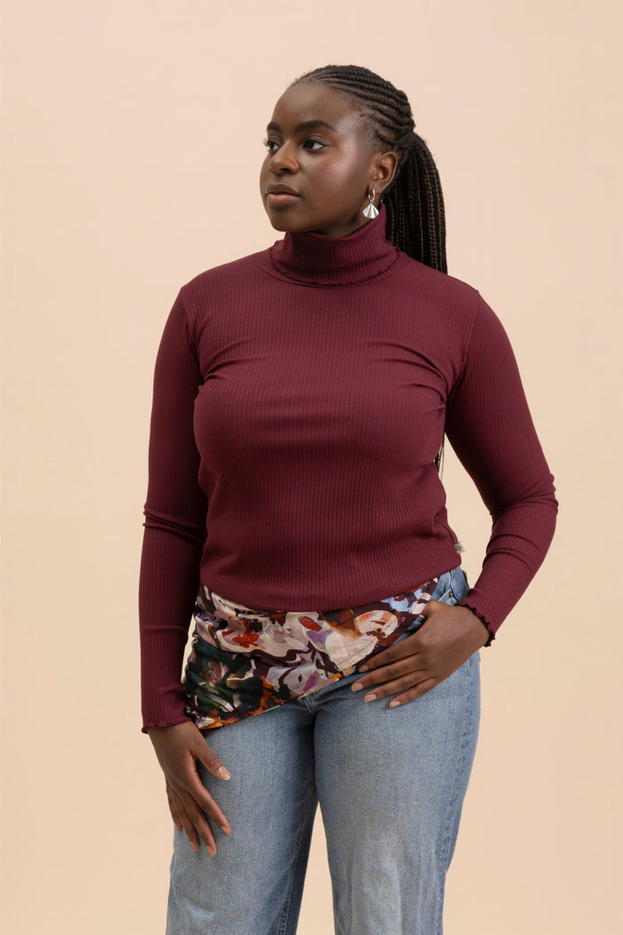 Rib Rollneck, Cherry
