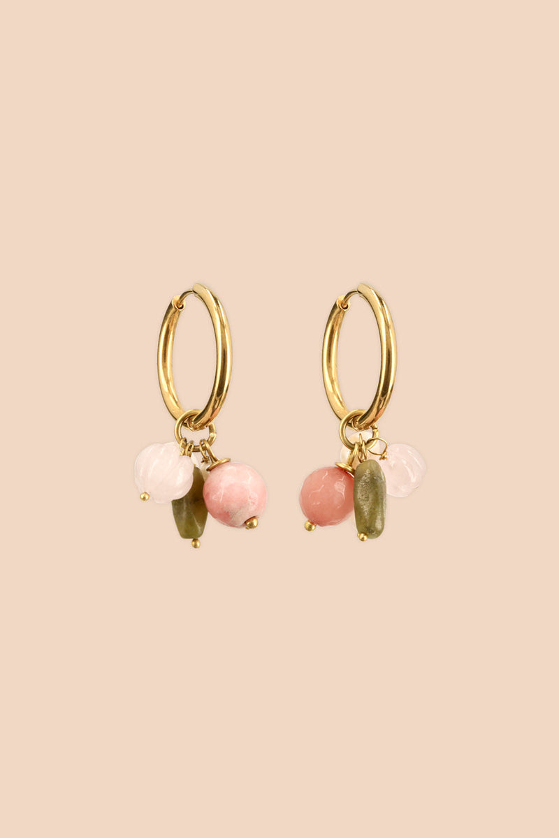 Binita Earrings, Rhodonite