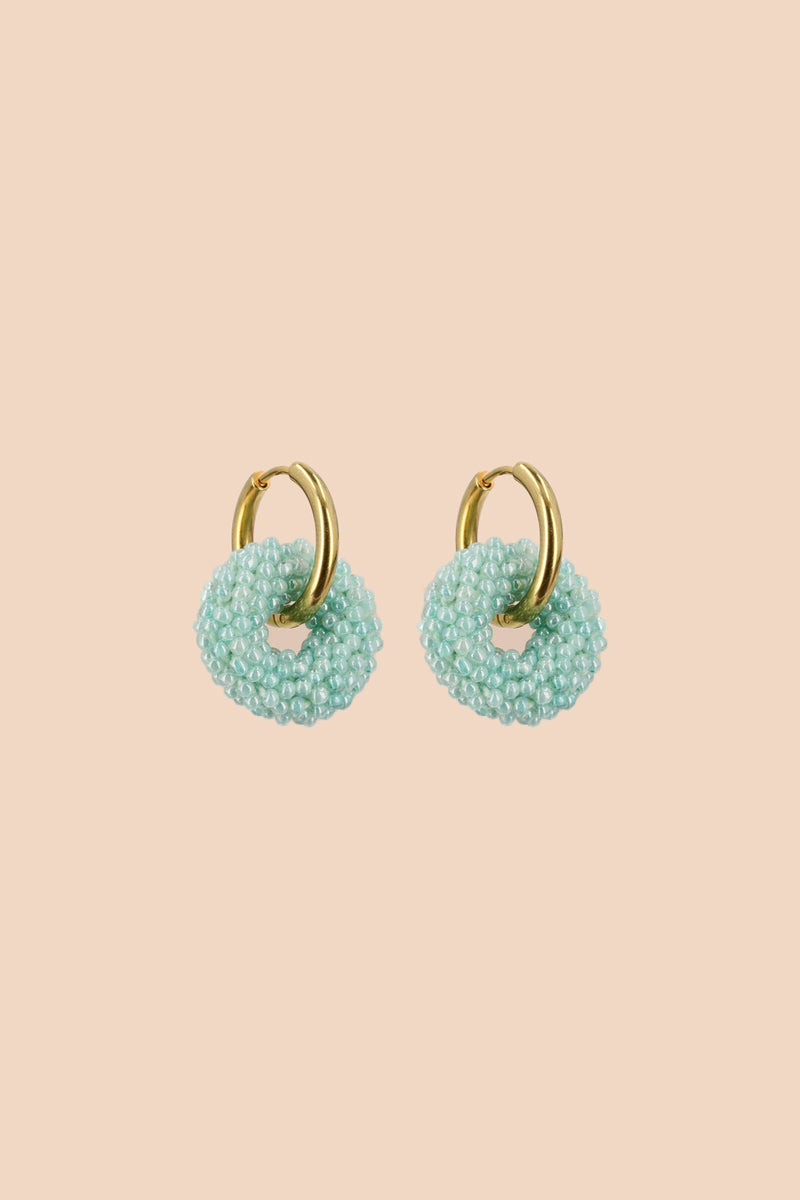 Veda Earrings, Pearl Mint
