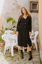 Button Dress, Black - Kaiko Clothing Company Oy