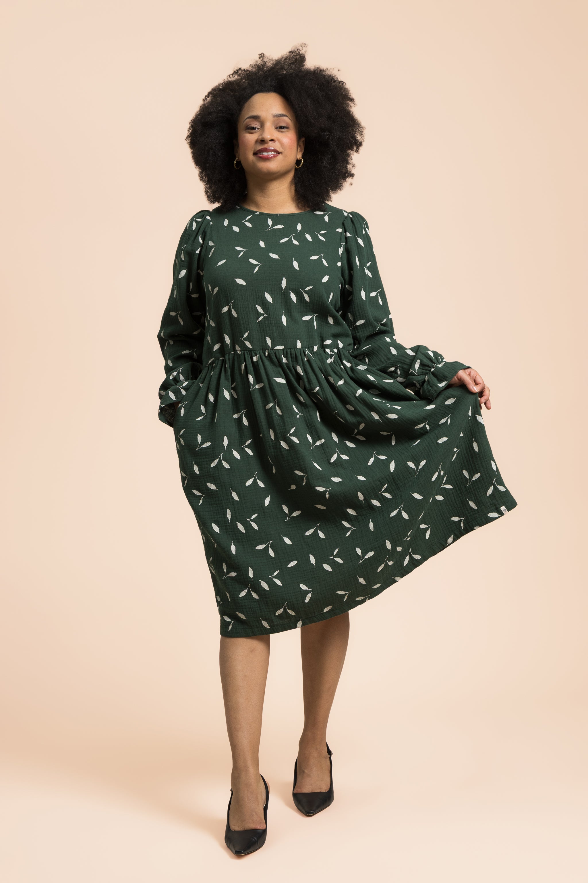 Flounce Dress, Wind Green – KAIKO