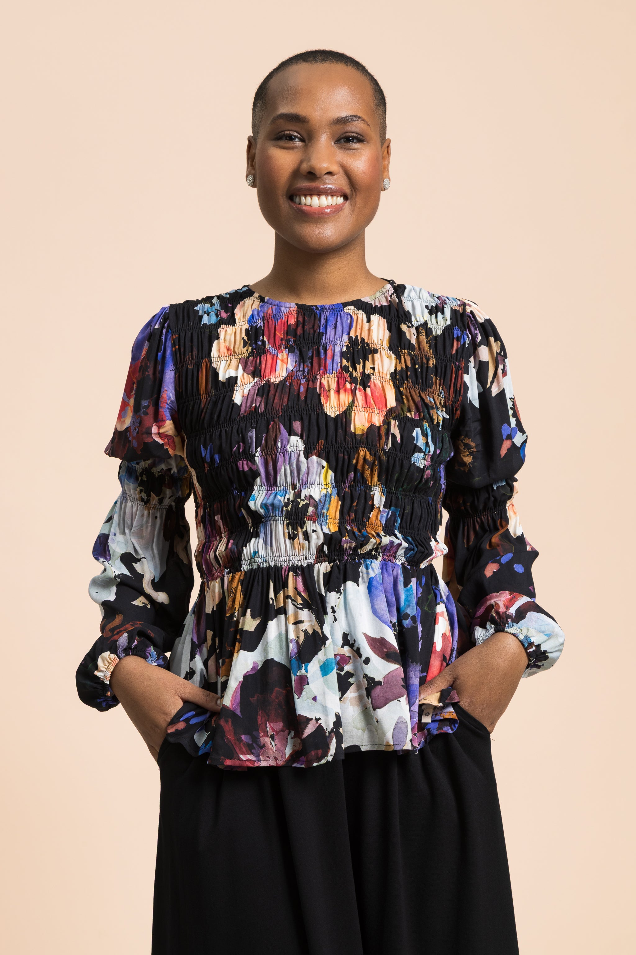 Muse Blouse, Black Anemone – KAIKO
