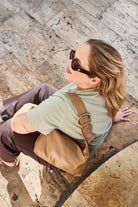 Naisten vihreä t-paita | modelheight:160, size:XL