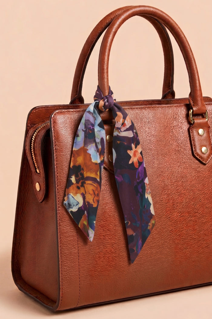 Ponytail Scarf, Maroon Anemone