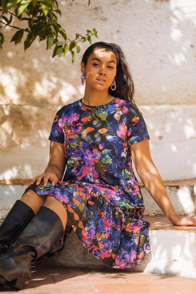Ruffle T-shirt Dress, Sweet Pea – KAIKO