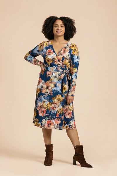 Soft Wrap Dress, Moss Rose – KAIKO