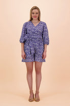 Wrap Blouse, Blue Meadow - Kaiko Clothing Company Oy