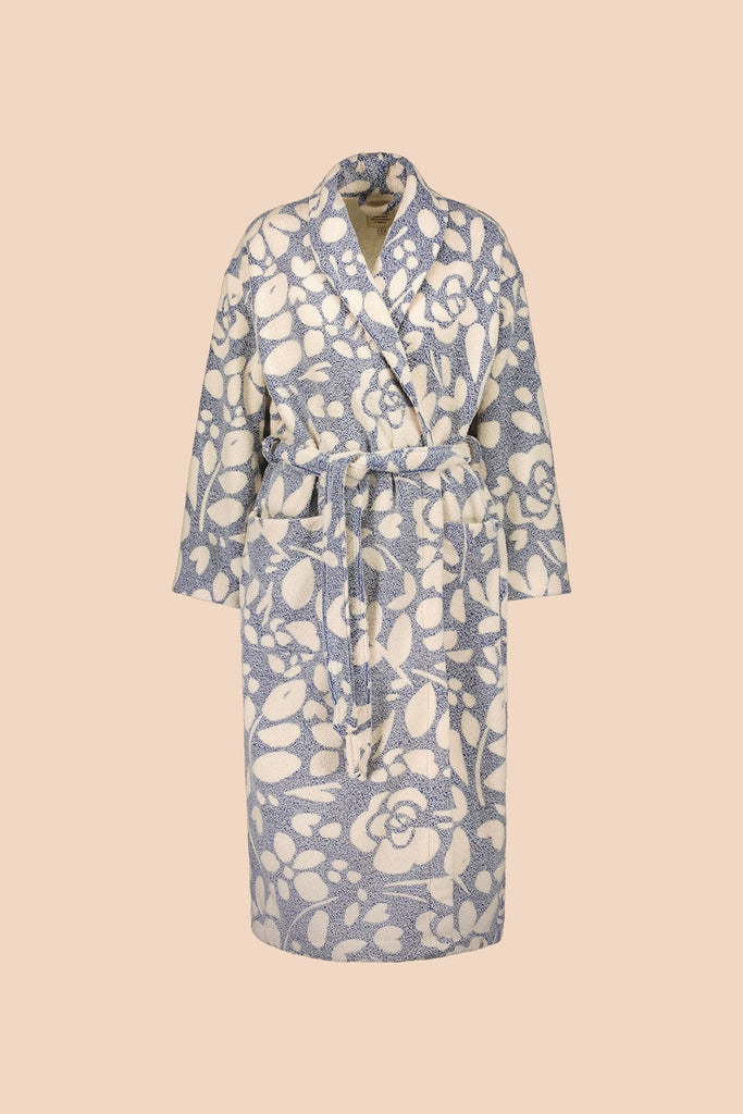 Bathrobe, Blue Floral - Kaiko Clothing Company Oy