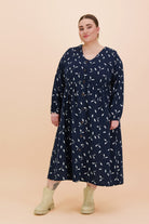 Button Dress, Indigo Wind - Kaiko Clothing Company Oy