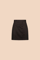 Button Mini Skirt, Mocha - Kaiko Clothing Company Oy