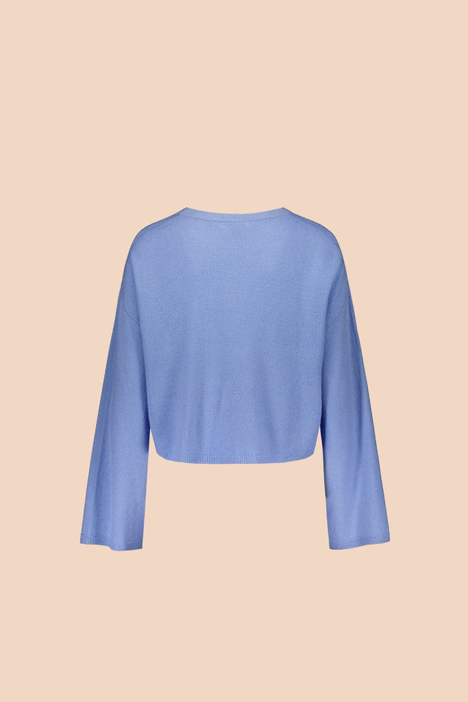 Cashmere Crop Sweater, Blue Mist - Kaiko Clothing Company Oy