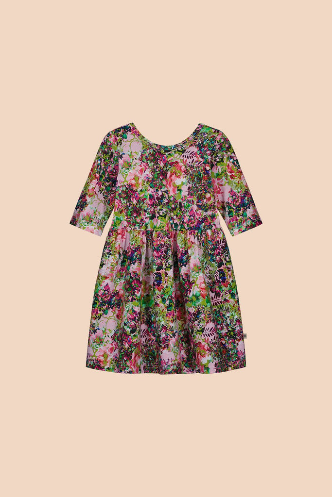 Dress 3/4 sl, Blooming Forest Bright - Kaiko Clothing Company Oy