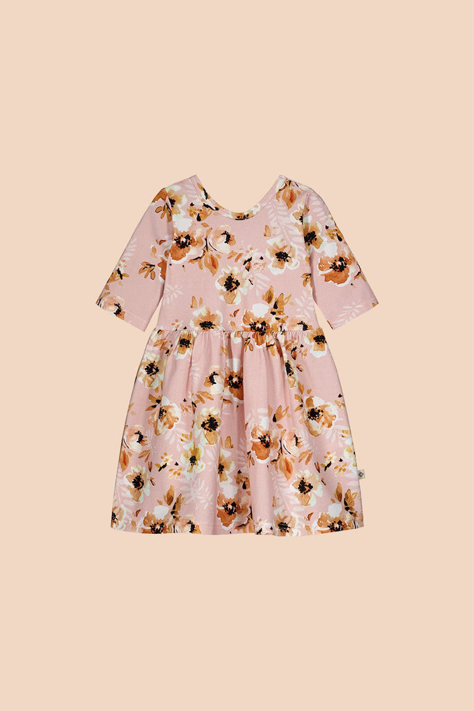 Dress 3/4 sleeve, Pastel Bouquet - Kaiko Clothing Company Oy