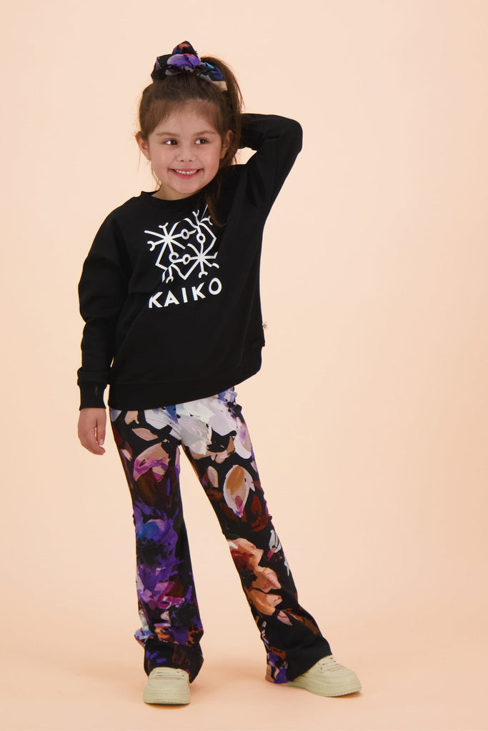 Flare Leggings, Black Anemone - Kaiko Clothing Company Oy