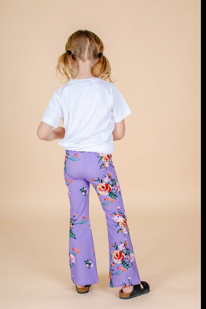 Flare Leggings, Lavender Bloom - Kaiko Clothing Company Oy