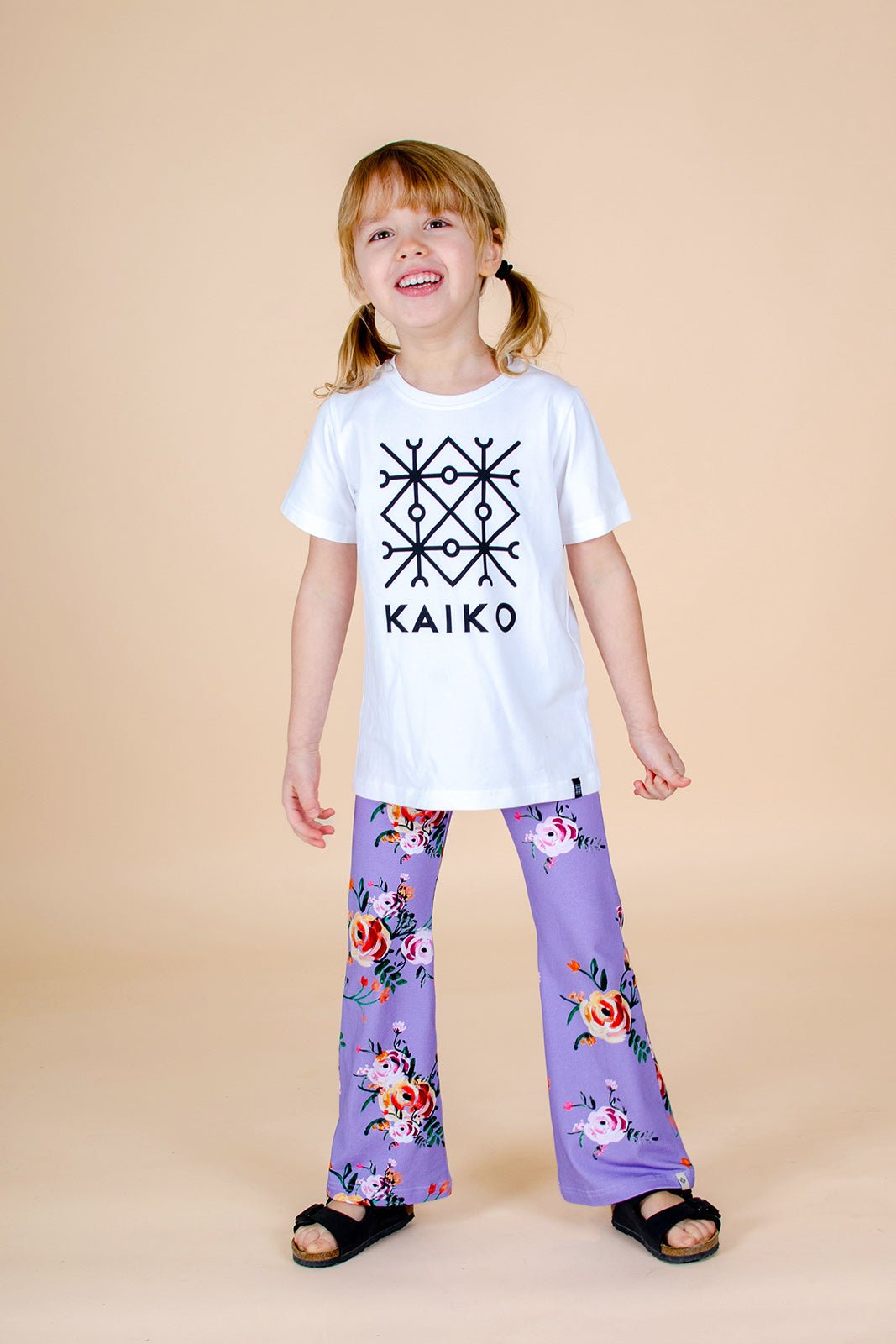 Flare Leggings, Lavender Bloom - Kaiko Clothing Company Oy