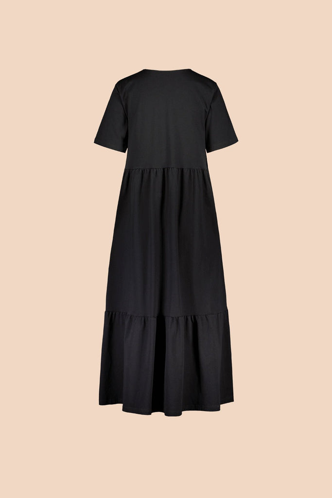Frill Midi Dress, Black - Kaiko Clothing Company Oy