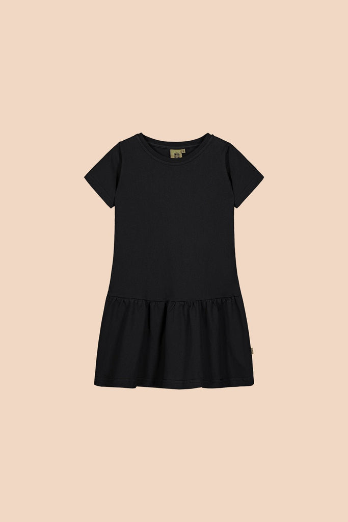 Frill T-shirt Dress, Black - Kaiko Clothing Company Oy