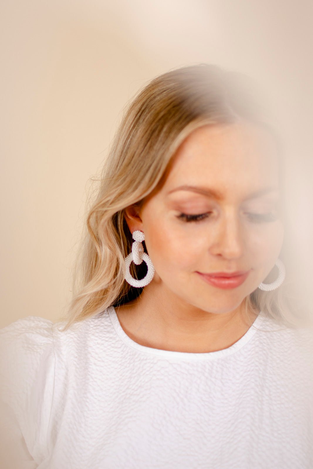 Gia Earrings, White - Kaiko Clothing Company Oy