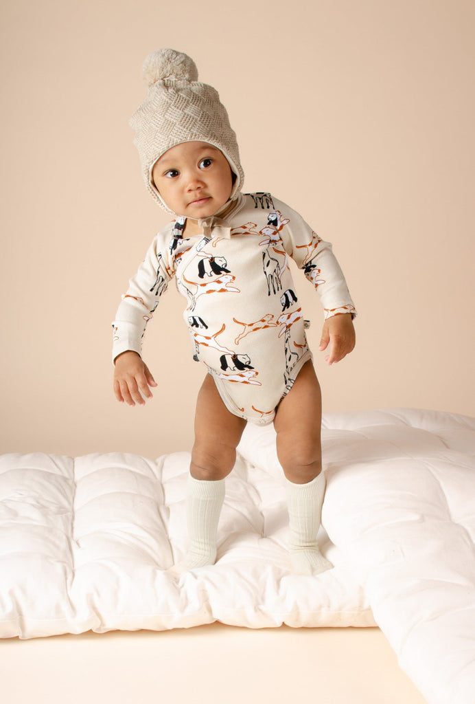 Grid Baby Beanie, Light Sand - Kaiko Clothing Company Oy