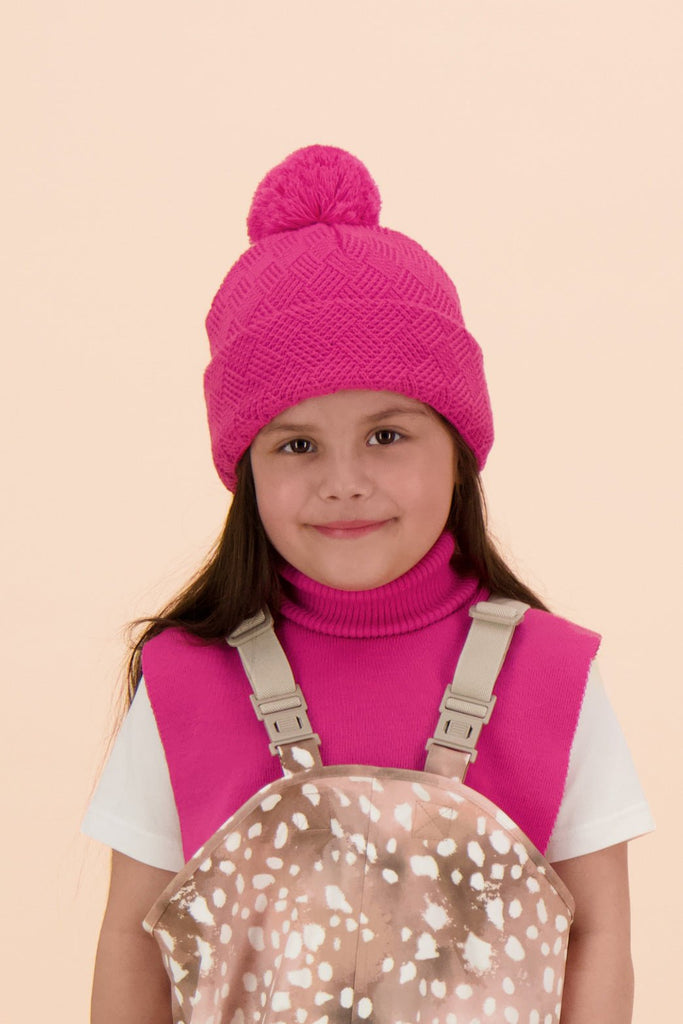 Grid Beanie, Bright Pink - Kaiko Clothing Company Oy