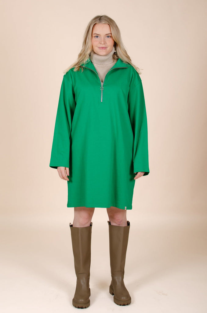 Half-Zip Dress, Green - Kaiko Clothing Company Oy