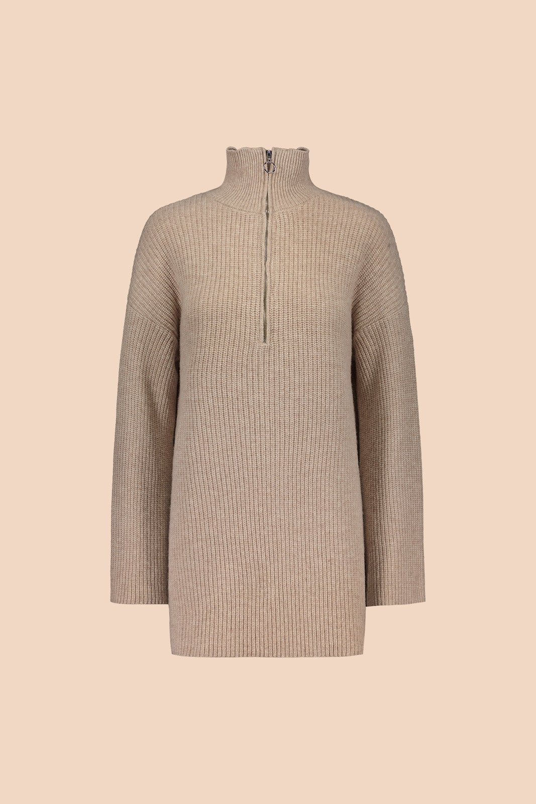 Half-Zip Wool Sweater, Barley - Kaiko Clothing Company Oy