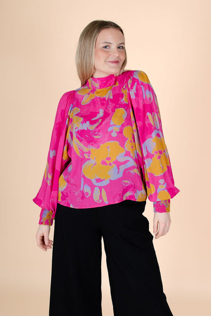 Puff Blouse, Super Pink - Kaiko Clothing Company Oy