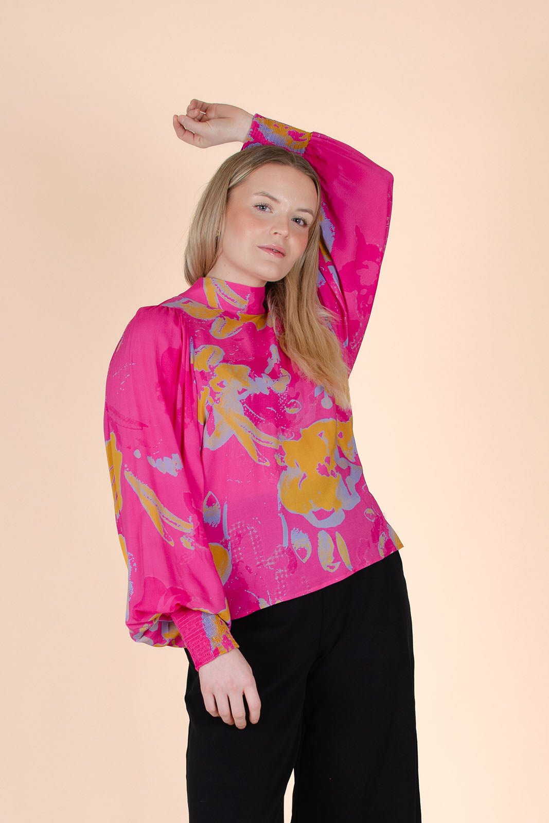 Puff Blouse, Super Pink - Kaiko Clothing Company Oy