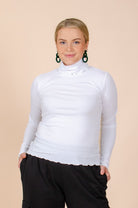 Rib Rollneck, White - Kaiko Clothing Company Oy