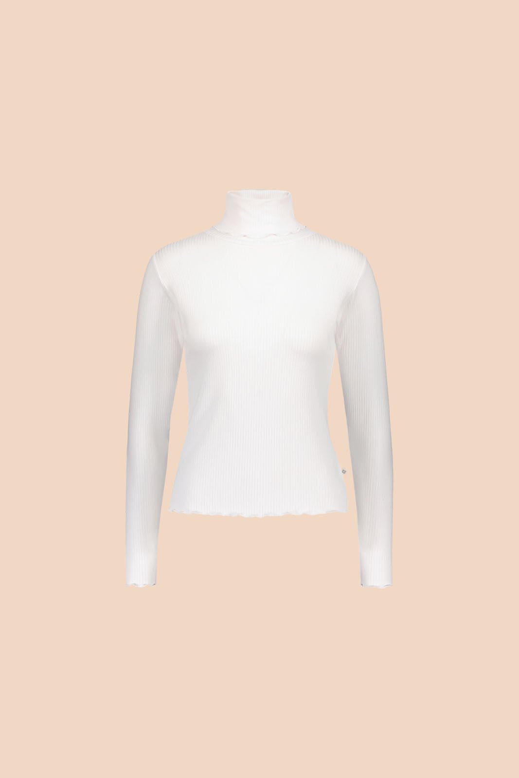 Rib Rollneck, White - Kaiko Clothing Company Oy