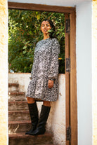 Ruffle Sweatshirt Dress, Night Meadow - Kaiko Clothing Company Oy