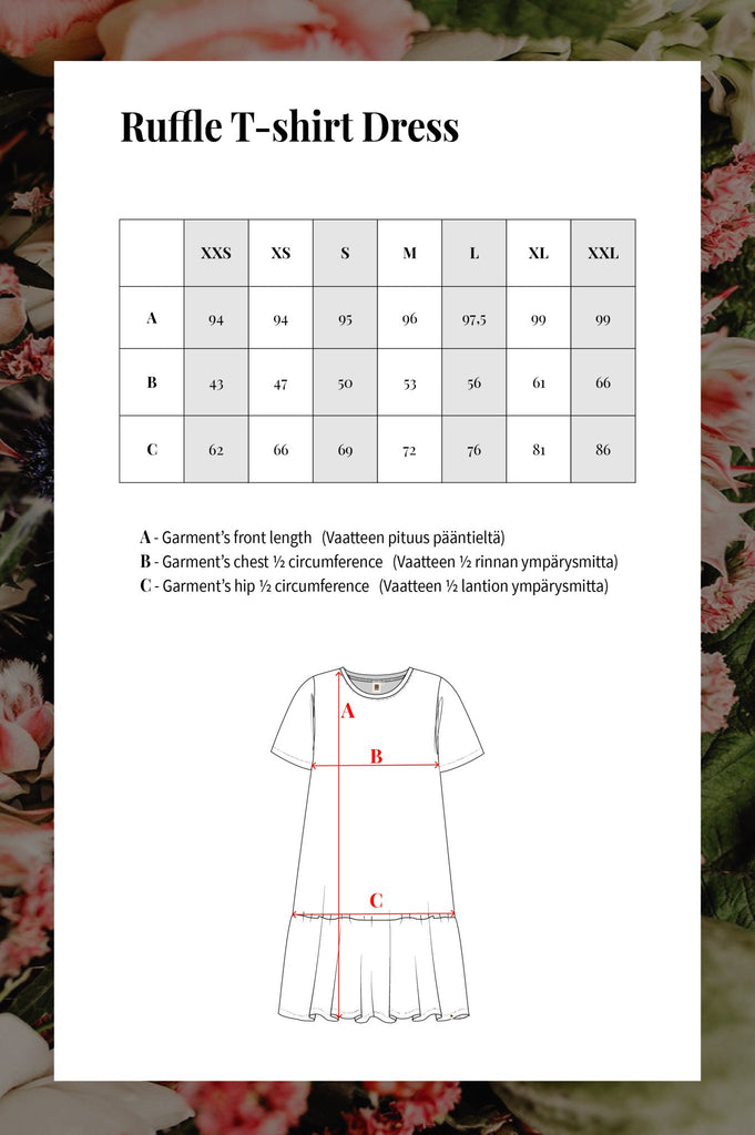 Ruffle T-shirt Dress, Black - Kaiko Clothing Company Oy