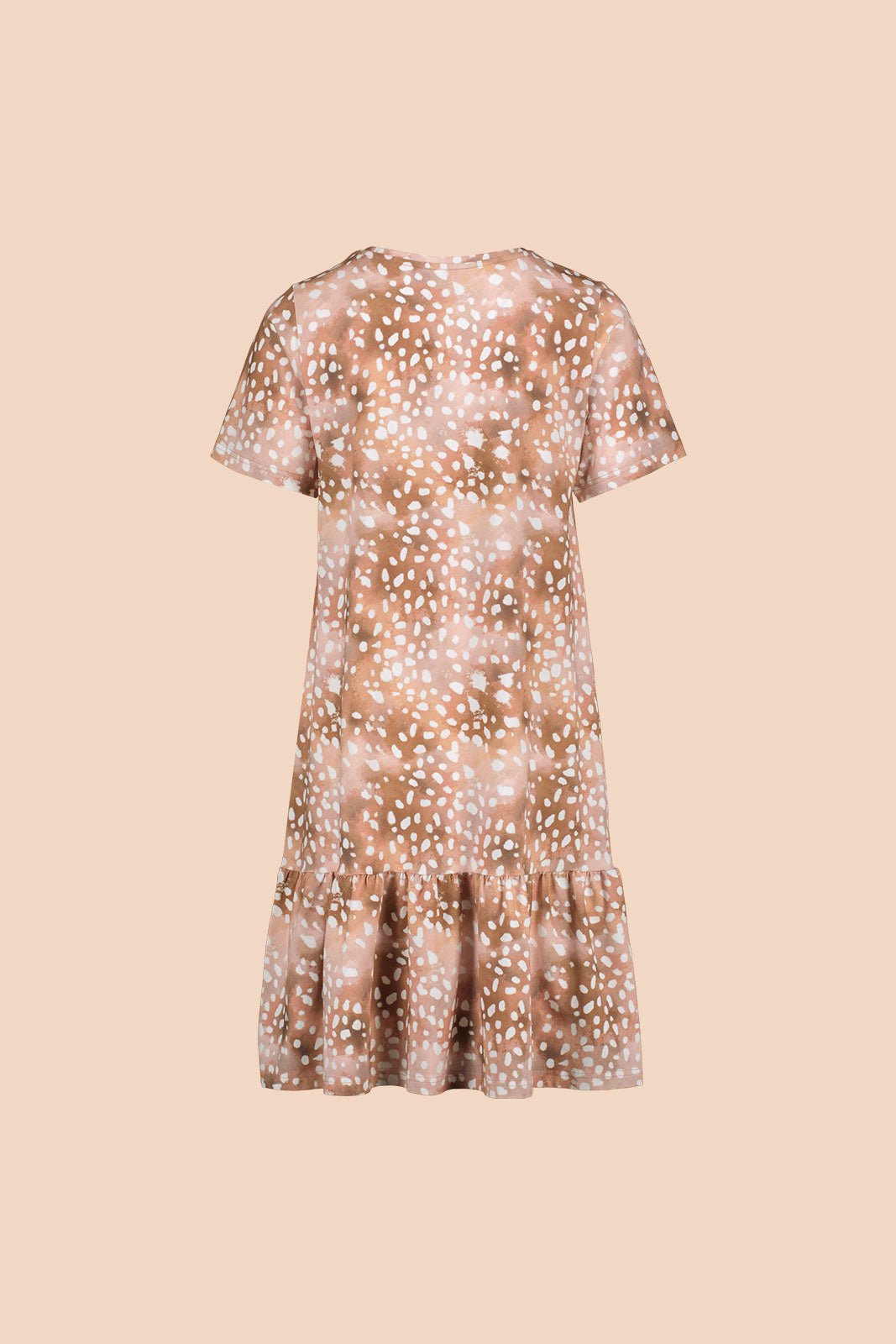 Ruffle T-shirt Dress, Copper Bambi - Kaiko Clothing Company Oy