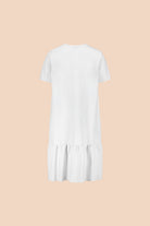 Ruffle T-shirt Dress, White - Kaiko Clothing Company Oy