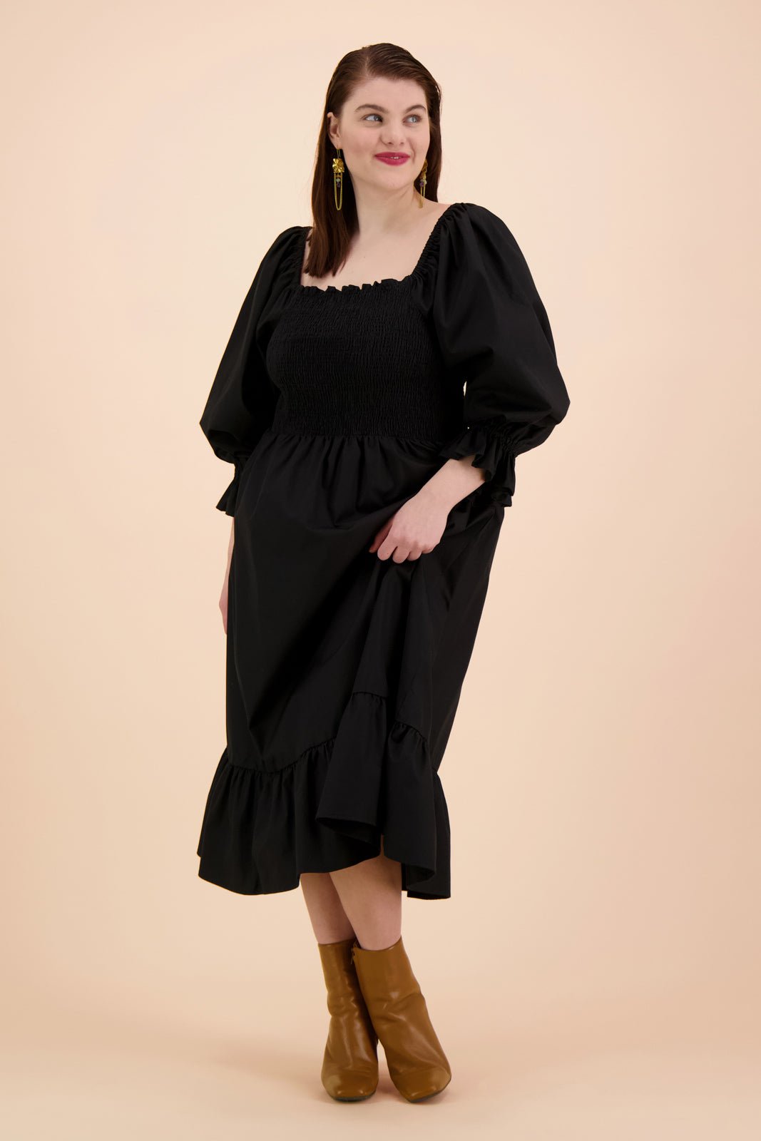 Smock Dress, Black - Kaiko Clothing Company Oy