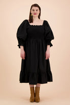 Smock Dress, Black - Kaiko Clothing Company Oy